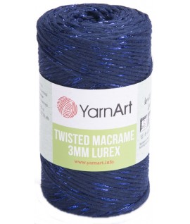 YarnArt Twisted Macrame 3MM Lurex,bleumarin,784