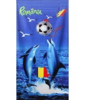 Prosop Plaja Delfini cu minge rom, 70x150 cm